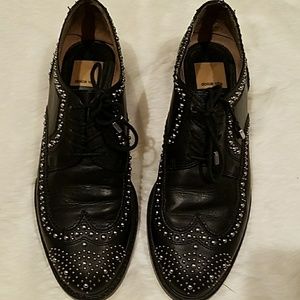 Dolce vita black leather studded shoes size 8